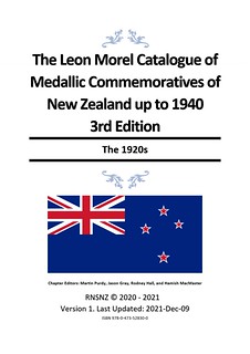 Morel's Catalogue of NZ Commemorative Medals 1920s